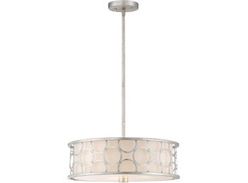 Triona Silver Leaf Covertible SemiFlush Ceiling Light By Savoy House