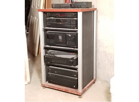 Large Electronics Assortment And Rack - Denon, Sony, ADCom, Niles And More!
