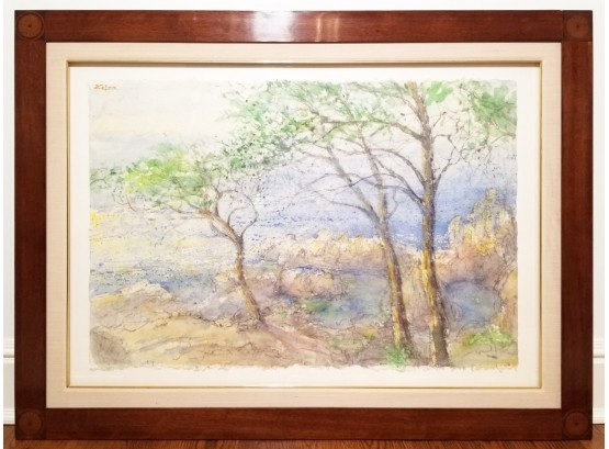 A Framed Watercolor, 'Pine Trees' Signed Zupan (Gallery Price $4500)