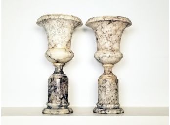 A Pair Of Vintage Marble Ornamental Urns