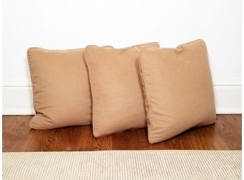 A Set/3 Cashmere Covered Down Stuffed Accent Pillows