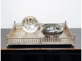 A Polished Alloy And Crystal Decor Assortment