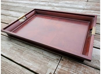 Beautiful Wooden Tray With Brass Details