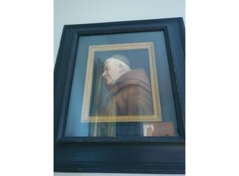 Framed Painted Porcelain Plaque By V. Baldoncoli Portrait Of A Monk (Possibly German 19th C.)