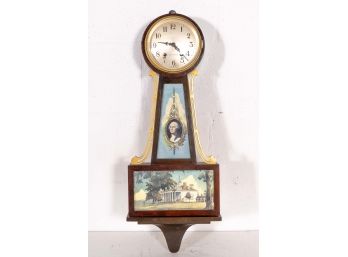 George Washington Theme Banjo #8 Clock By Seth Thomas Of Thomaston, CT