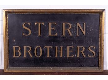 Original Macy's Brand Heavy Framed Bronze Stern Brothers Sign