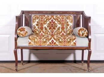 Marquetry Inlay Settee