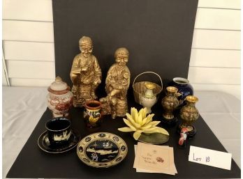 Beautiful Asian Inspired Home Decor. The Gold Couple Are Marked Home Decor Association Inc, 1973.
