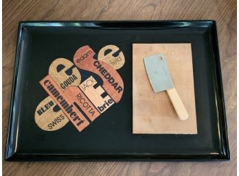 Cool Vintage Couroc Cheese Board. Great Graphics!