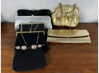 Lot Of Vintage Purses And Evening Bags. Some Beaded And 1 Special Beauty From Benlux, Paris.