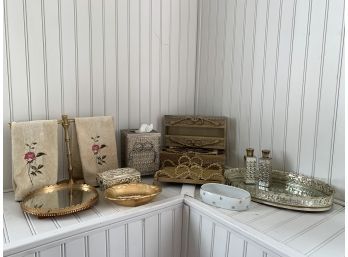 Vintage Gold & Silver Bathroom/vanity Accessories