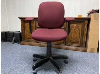 Burgundy & Black Adjustable Desk Chair