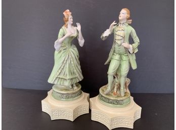 Pair Of Stunning Porcelain Figurines, Possibly Lamp Bases.