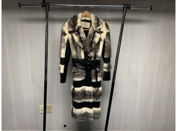 Statement Making Vintage Fur (rabbit)? & Leather Belted Coat From Kramer's Of New Haven.