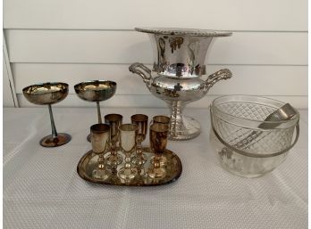 Mixed Silver Plate & Cut Glass Celebratory Lot! 12 Pieces In All.