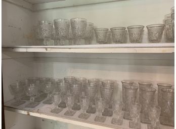 60 + Pieces Of Clear Cape Cod Glass.