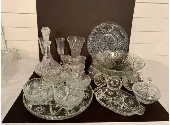 Large Group Of Beautiful Vintage Glass & Crystal Entertaining Pieces.