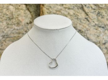 Tiffany & Co. Sterling Silver Open Heart Pendant Necklace