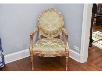 Stunning Upholstered Gilt Wood Upholstered Chair