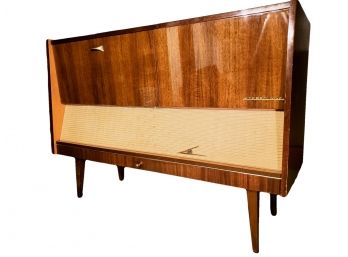 Mid Century Modern Hi-Fidelity Fonovox Radio Record Cabinet Console