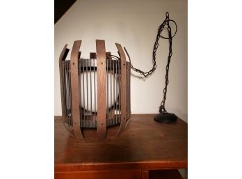 Mid Century Bentwood Swag Cage Lamp