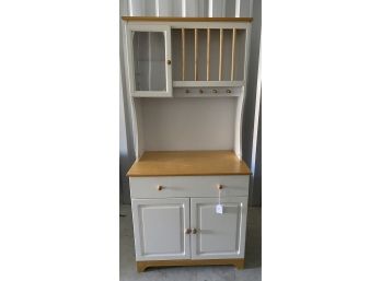 Compressed Board Hutch White And Natural Colored Wood