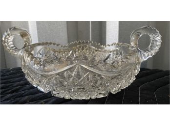 Cut Crystal Two Handled Serving Dish