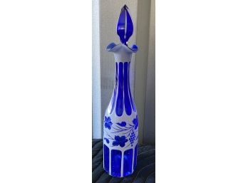 Blue And White Glass Decanter