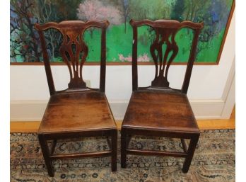 Pair Of 18th Century Country Chippendale Chairs