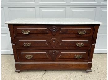 Vintage Chest Of Drawers With Marbled Top