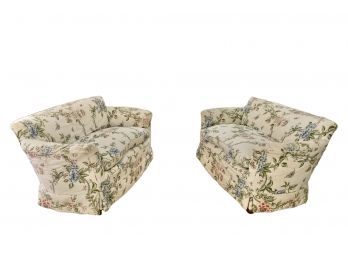 Down Feather Matching Slipcovered Loveseats