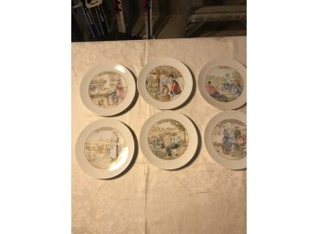 Set Of Six French Cheese Plates By Aplico