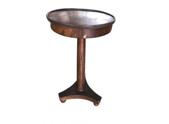 Pedestal Table With Brass Rim
