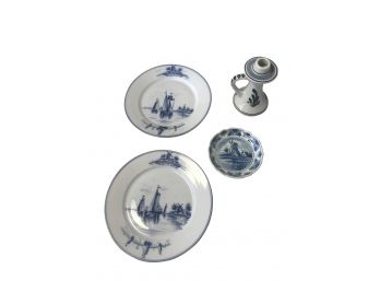 Four Pieces Of Delftware China From Holland