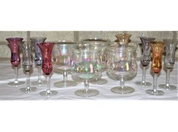 Group Of Eight Colored Glasses