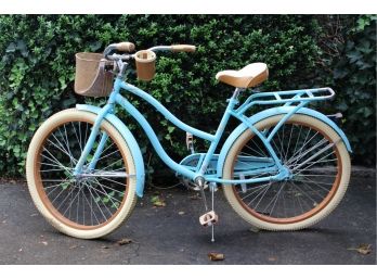 Blue Huffy Women's Bicycle With Basket