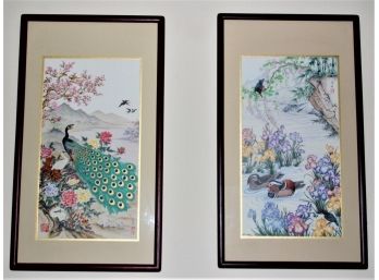 Pair Oriental Prints With Oriental Characters
