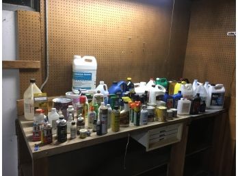 E95 Huge Lot Of Household And Workshop Chemicals And Related Products (Buyer Must Take All)