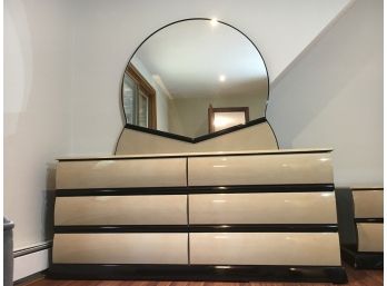 E38 Millennium Furniture Lacquered Dresser With Attached Mirror In Great Shape