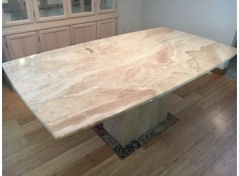E10 Stunning Solid White Marble Dining Table By Hampden Furniture Showcase, Excellent Condition