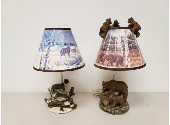 Coyote & Bear Resin Figure Table Lamps