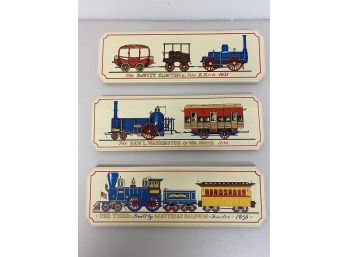 Vintage Wood Train Wall Plaques
