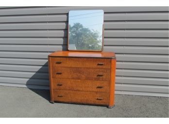 Vintage Antique Art Deco Low Dresser With Mirror (see Other Auctions For Matching Pieces To This Set)