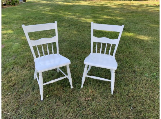 Two Farmhouse Spindle Leg Chairs