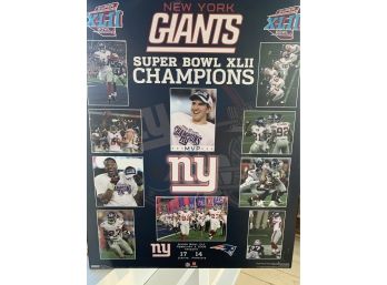 Giants Fans! Super Bowl 42 Commemorative Wooden Plaque