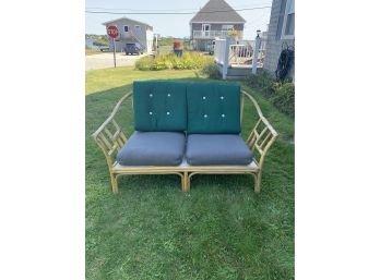 Rockin' With Rattan! Vintage Loveseat With Cushions.