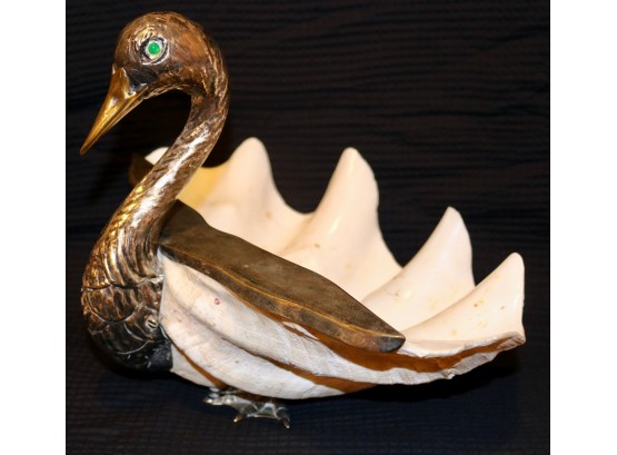 Gabriella Binazzi Firenze Italian Silver Plated Bird Shell Sculpture