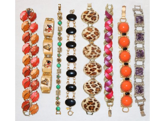 Lot Of Costume Jewelry Bracelets- 8 Pieces