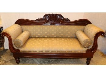 Large Mahogany Upholstered Settee