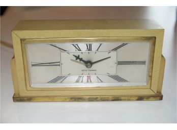 Vintage Seth Thomas Brass Mantle Clock- Electrified, Working!